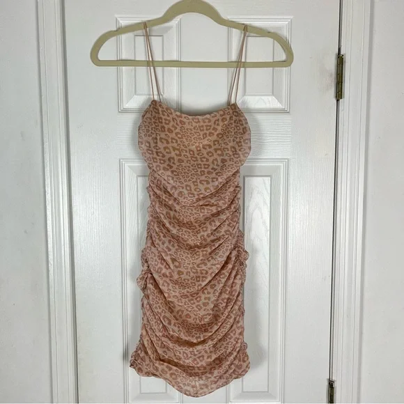 Oh Polly Pink Leopard Mini Dress - Picture 3 of 7